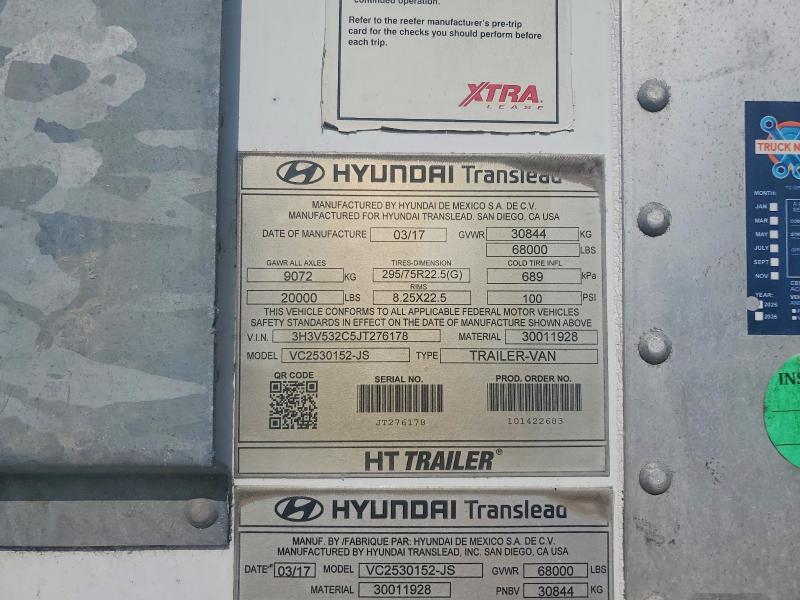 Auction sale of the 2017 Hyundai Translead Inc Unknown, vin: 3H3V532C5JT276178, lot number: 46636626