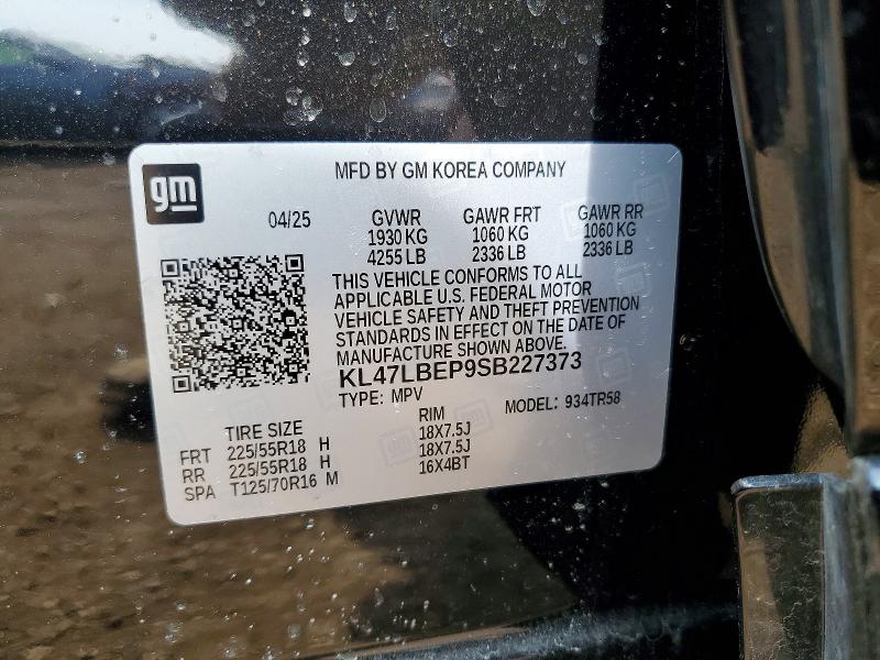 47340836 :رقم المزاد ، KL47LBEP9SB227373 vin ، 2025 Buick Envista مزاد بيع