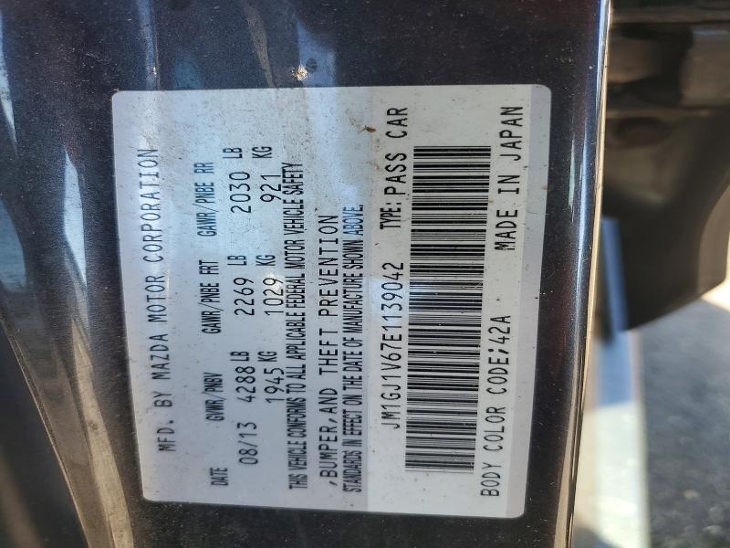 Продаж на аукціоні авто 2014 Mazda 6, vin: JM1GJ1V67E1139042, номер лоту: 45586636