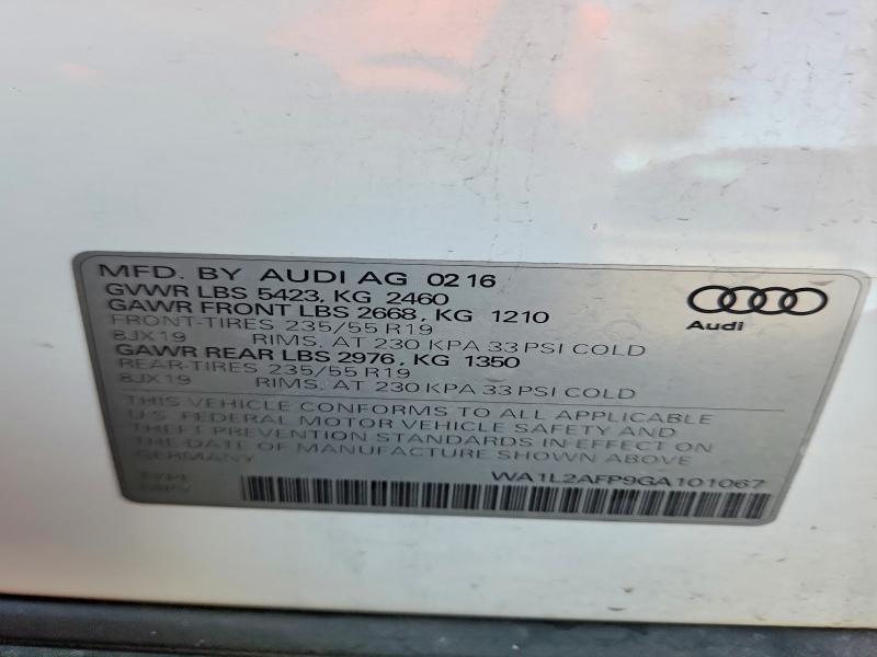 46677196 :رقم المزاد ، WA1L2AFP9GA101067 vin ، 2016 Audi Q5 مزاد بيع