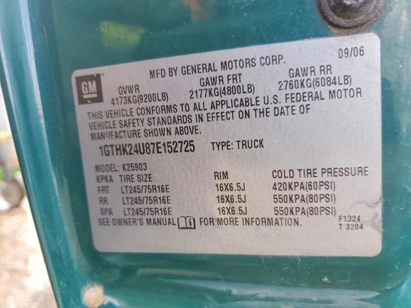 2007 Gmc Sierra მანქანა იყიდება აუქციონზე, vin: 1GTHK24U87E152725, აუქციონის ნომერი: 79170615