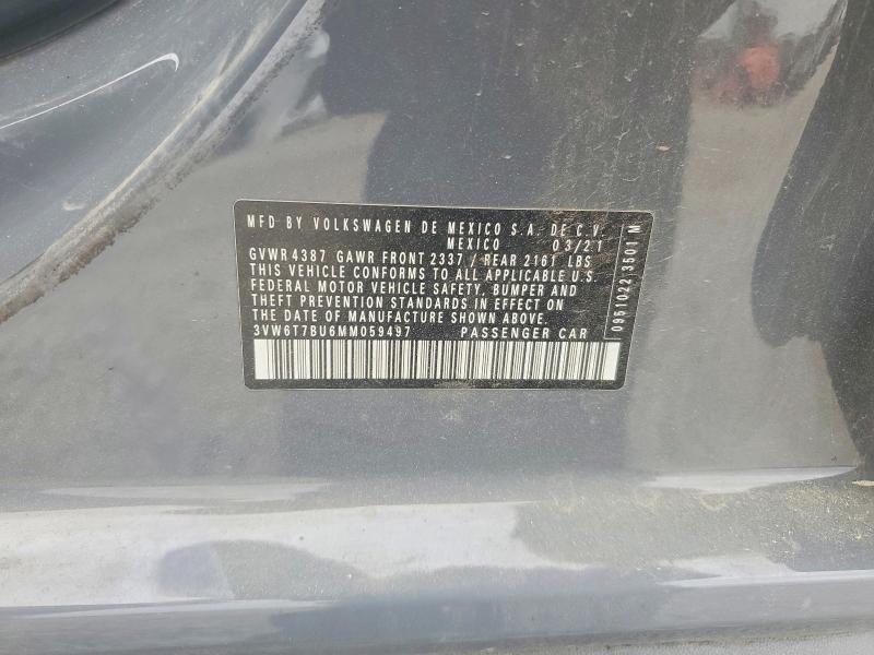 Aukcja sprzedaży 2021 Volkswagen Jetta, vin: 3VW6T7BU6MM059497, numer aukcji: 47960416