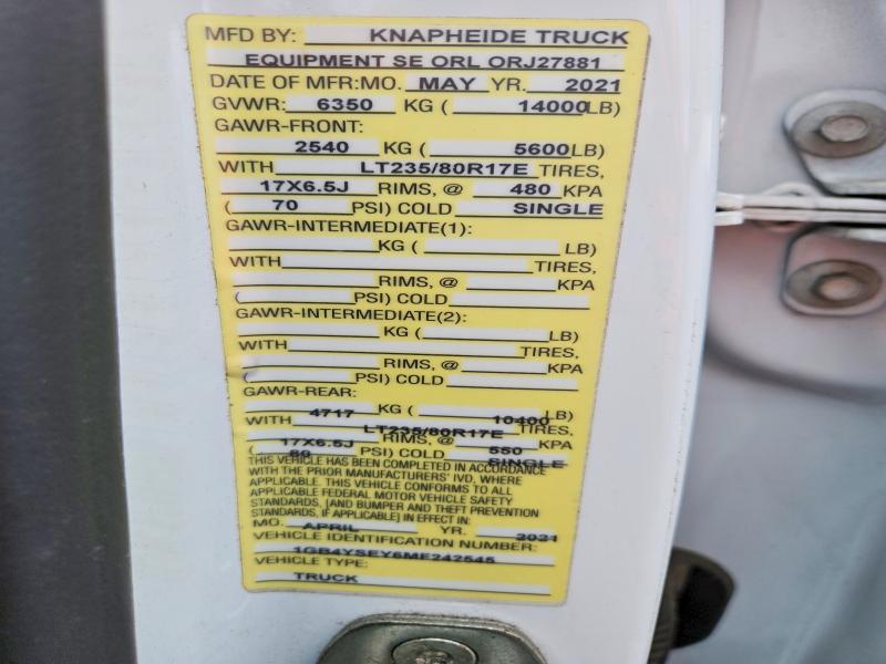 Продаж на аукціоні авто 2021 Chevrolet Silverado, vin: 1GB4YSEY6MF242545, номер лоту: 45452216