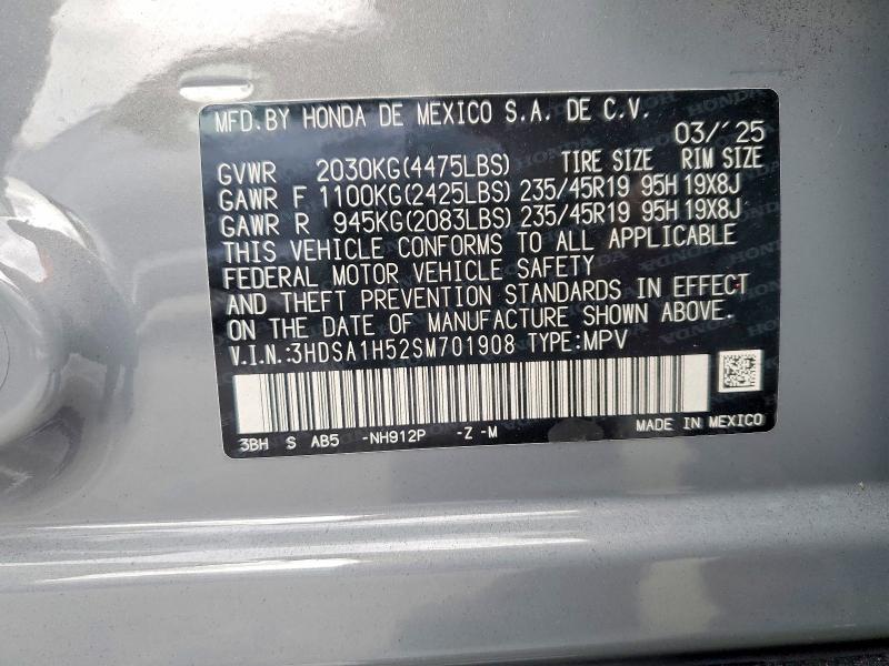Aukcja sprzedaży 2025 Acura Adx, vin: 3HDSA1H52SM701908, numer aukcji: 47822906