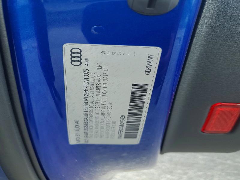 Aukcja sprzedaży 2021 Audi S7, vin: WAUSFBF2XMN072499, numer aukcji: 47474836