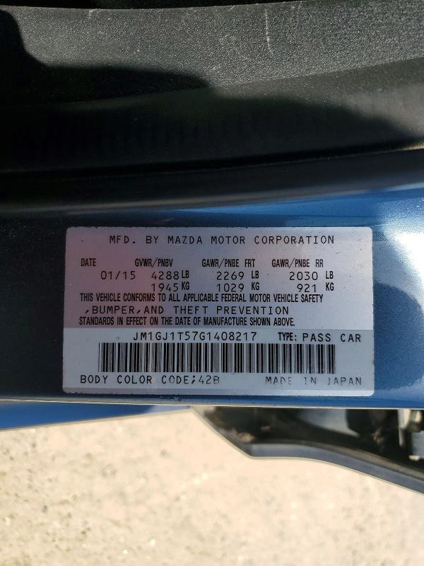 Продажа на аукционе авто 2016 Mazda 6, vin: JM1GJ1T57G1408217, номер лота: 47929086