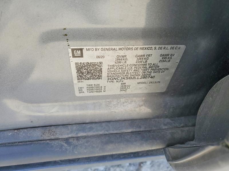 Aukcja sprzedaży 2020 Chevrolet Trax, vin: 3GNCJKSB2LL280748, numer aukcji: 46559176
