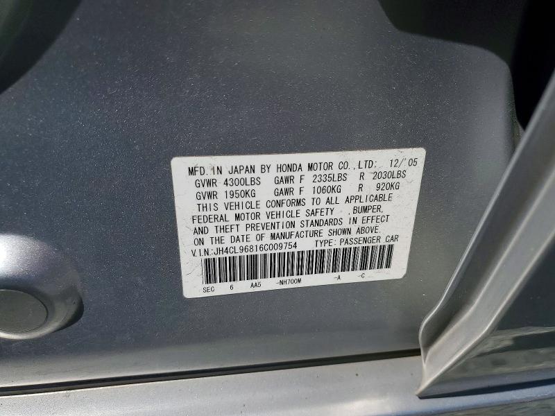 46929646 :رقم المزاد ، JH4CL96816C009754 vin ، 2006 Acura Tsx مزاد بيع