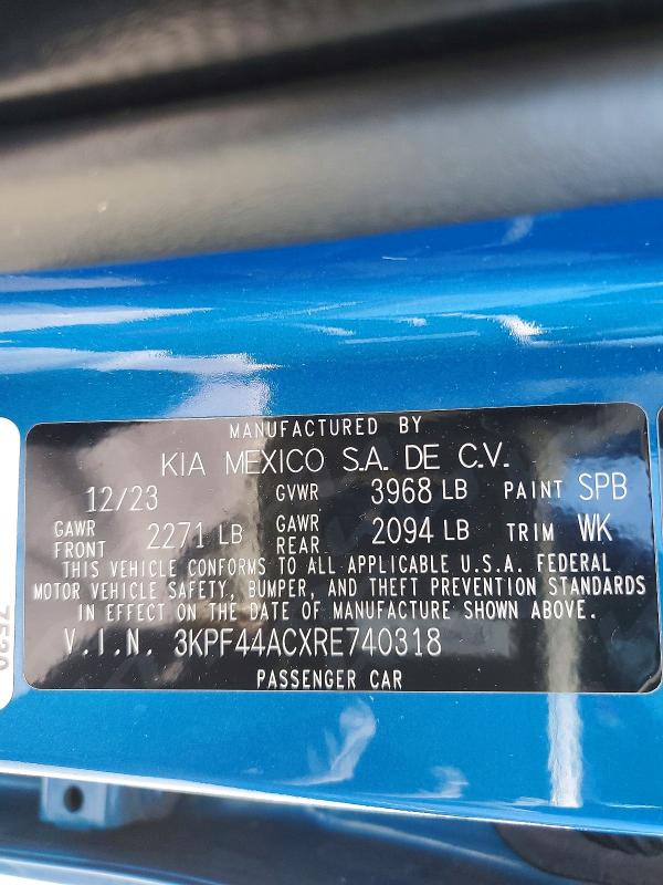Aukcja sprzedaży 2024 Kia Forte, vin: 3KPF44ACXRE740318, numer aukcji: 46837806