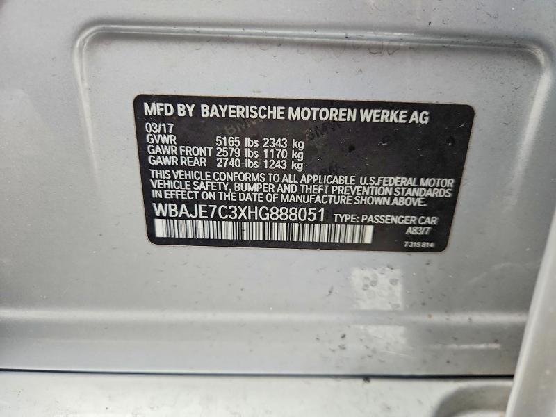 Продажа на аукционе авто 2017 Bmw 540, vin: WBAJE7C3XHG888051, номер лота: 79597945