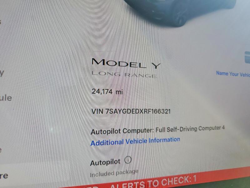 Aukcja sprzedaży 2024 Tesla Model Y, vin: 7SAYGDEDXRF166321, numer aukcji: 45931766