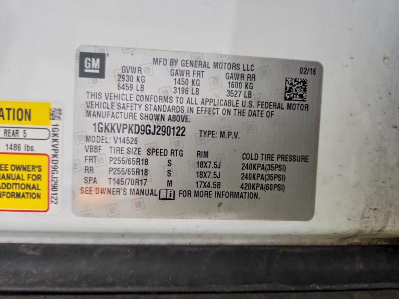 2016 Gmc Acadia მანქანა იყიდება აუქციონზე, vin: 1GKKVPKD9GJ290122, აუქციონის ნომერი: 46281836