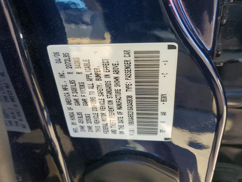 79076025 :رقم المزاد ، 19UUA66216A046838 vin ، 2006 Acura 3.2tl مزاد بيع