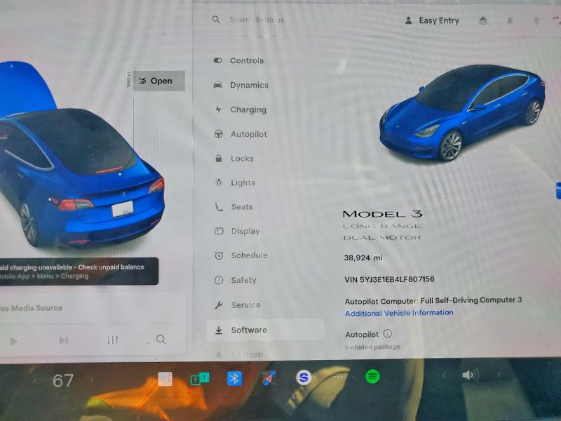 Продажа на аукционе авто 2020 Tesla Model 3, vin: 5YJ3E1EB4LF807156, номер лота: 46954036