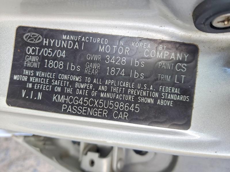 Auction sale of the 2005 Hyundai Accent, vin: KMHCG45CX5U598645, lot number: 45923056