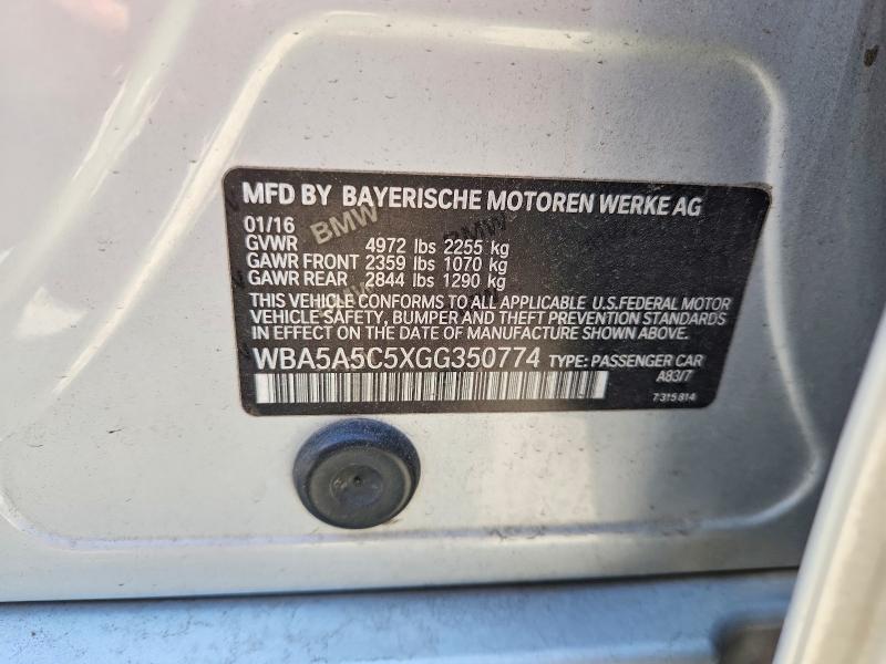 Продажа на аукционе авто 2016 Bmw 528, vin: WBA5A5C5XGG350774, номер лота: 47340256
