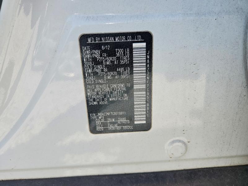 Aukcja sprzedaży 2012 Infiniti Qx56, vin: JN8AZ2NF7C9518811, numer aukcji: 47059896