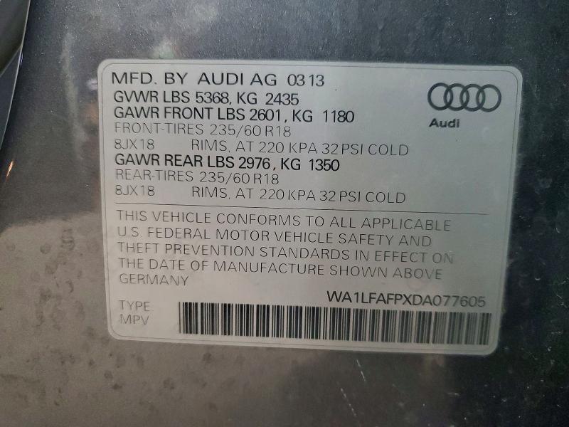 Aukcja sprzedaży 2013 Audi Q5, vin: WA1LFAFPXDA077605, numer aukcji: 79632035
