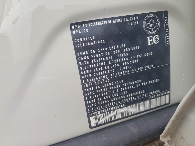 47402166 :رقم المزاد ، 3VVUW7RM5TM033786 vin ، 2026 Volkswagen Tiguan مزاد بيع