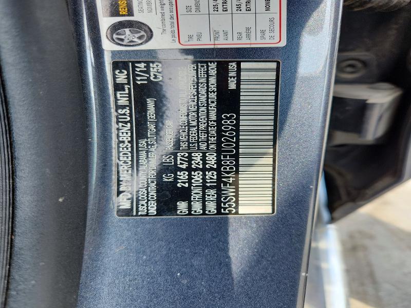 Продажа на аукционе авто 2015 Mercedes-benz C, vin: 55SWF4KB8FU026983, номер лота: 47464236