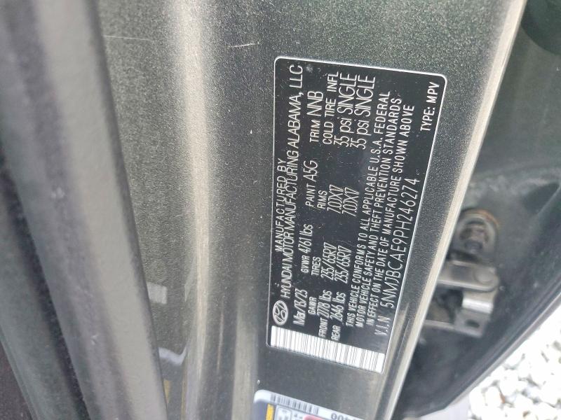 41995306 :رقم المزاد ، 5NMJBCAE9PH246274 vin ، 2023 Hyundai Tucson مزاد بيع