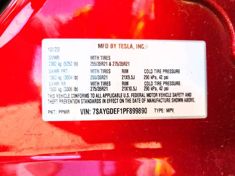 Aukcja sprzedaży 2023 Tesla Model Y, vin: 7SAYGDEF1PF899890, numer aukcji: 45632796