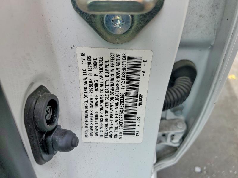 Aukcja sprzedaży 2019 Honda Civic, vin: 19XFC2F6XKE203366, numer aukcji: 45674386