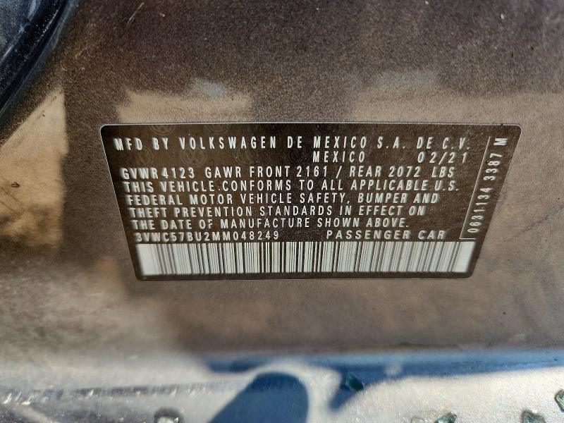 Продажа на аукционе авто 2021 Volkswagen Jetta, vin: 3VWC57BU2MM048249, номер лота: 46879946