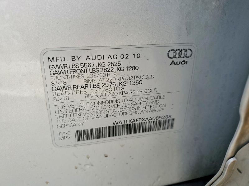 79122605 :رقم المزاد ، WA1LKAFPXAA085288 vin ، 2010 Audi Q5 مزاد بيع