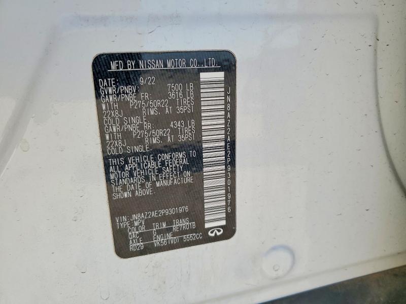 79217415 :رقم المزاد ، JN8AZ2AE2P9301976 vin ، 2023 Infiniti Qx80 مزاد بيع