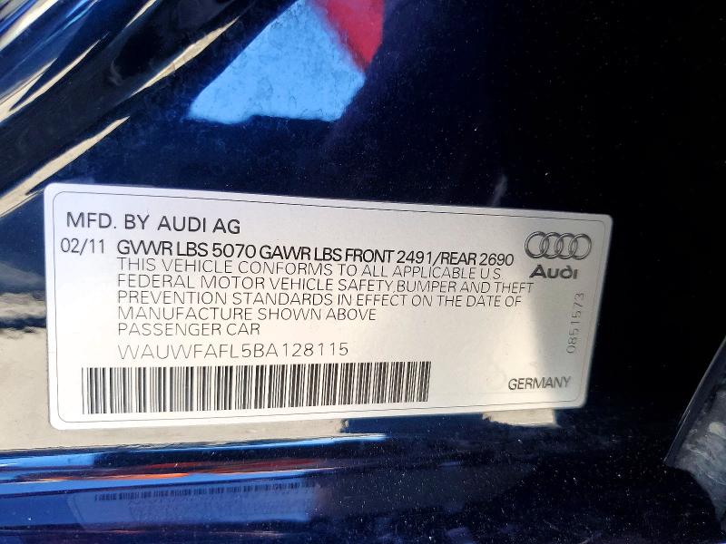 2011 Audi A4 მანქანა იყიდება აუქციონზე, vin: WAUWFAFL5BA128115, აუქციონის ნომერი: 46065356