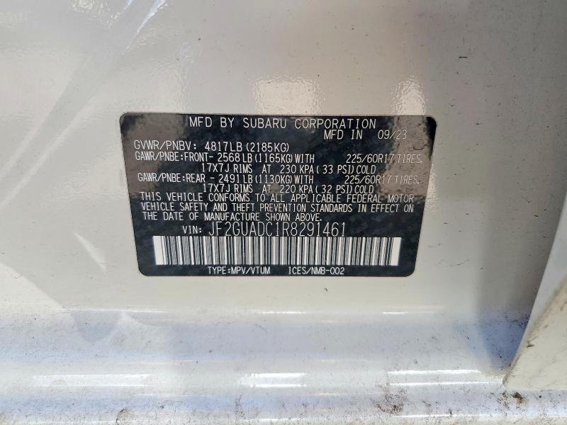 Aukcja sprzedaży 2024 Subaru Crosstrek, vin: JF2GUADC1R8291461, numer aukcji: 47231386