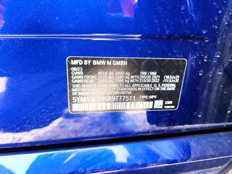 Продаж на аукціоні авто 2024 Bmw X5, vin: 5YM13ET05R9T77511, номер лоту: 77941105