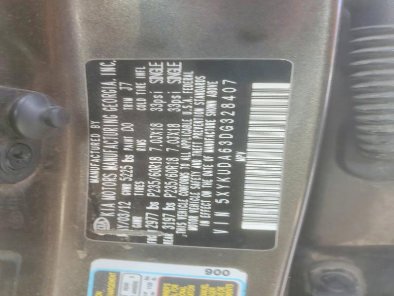 Aukcja sprzedaży 2013 Kia Sorento, vin: 5XYKUDA63DG328407, numer aukcji: 45458696