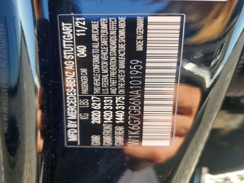 Продажа на аукционе авто 2022 Mercedes-benz S, vin: W1K6G7GB6NA101959, номер лота: 41880196