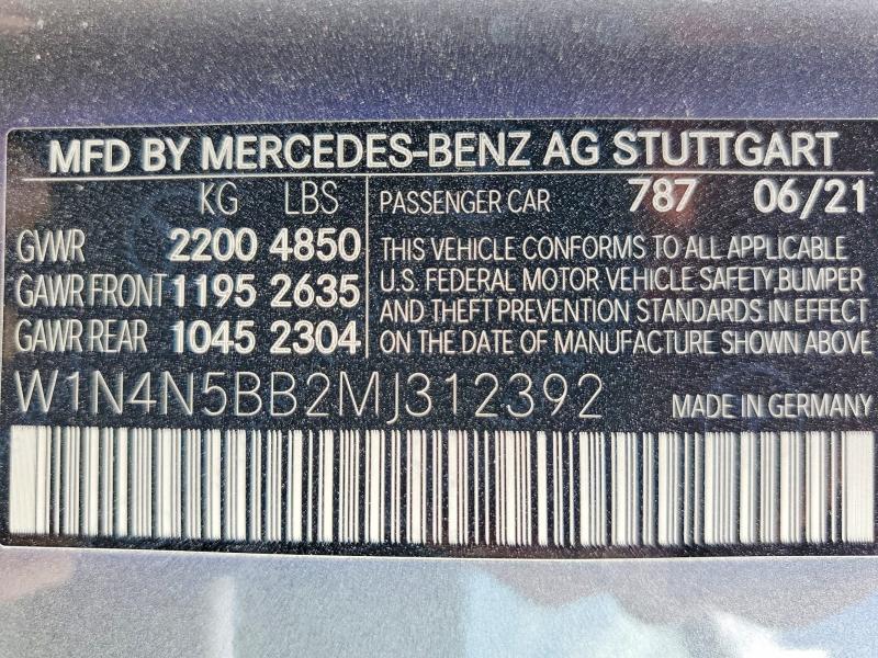 2021 Mercedes-benz Gla მანქანა იყიდება აუქციონზე, vin: W1N4N5BB2MJ312392, აუქციონის ნომერი: 79283485