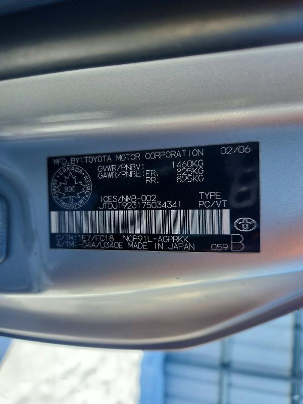 79023895 :رقم المزاد ، JTDJT923175034341 vin ، 2007 Toyota Yaris مزاد بيع