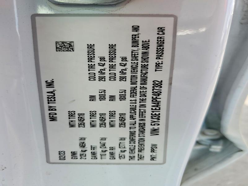 Продаж на аукціоні авто 2023 Tesla Model 3, vin: 5YJ3E1EA4PF487382, номер лоту: 79124715