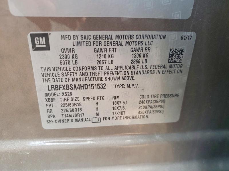 Aukcja sprzedaży 2017 Buick Envision, vin: LRBFXBSA4HD151532, numer aukcji: 47224926