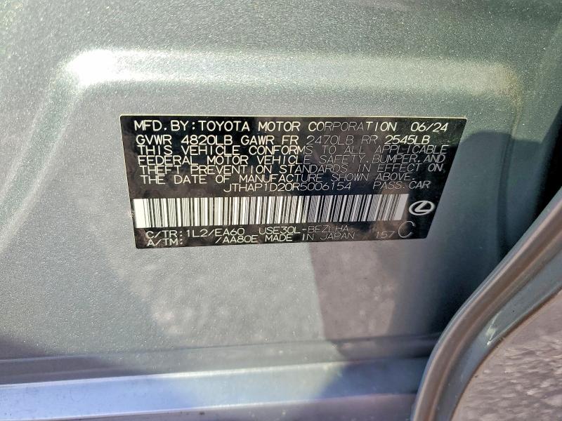 Продажа на аукционе авто 2024 Lexus Is 500, vin: JTHAP1D20R5006154, номер лота: 46147656