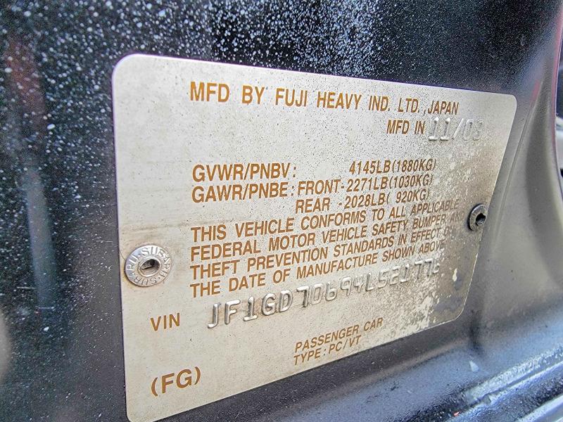 45877536 :رقم المزاد ، JF1GD70694L521776 vin ، 2004 Subaru Impreza مزاد بيع