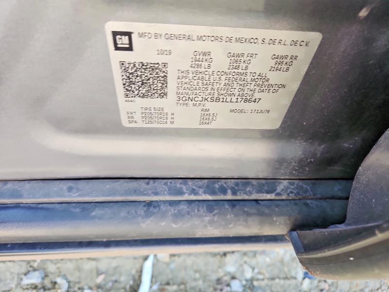 2020 Chevrolet Trax მანქანა იყიდება აუქციონზე, vin: 3GNCJKSB1LL178647, აუქციონის ნომერი: 47429446