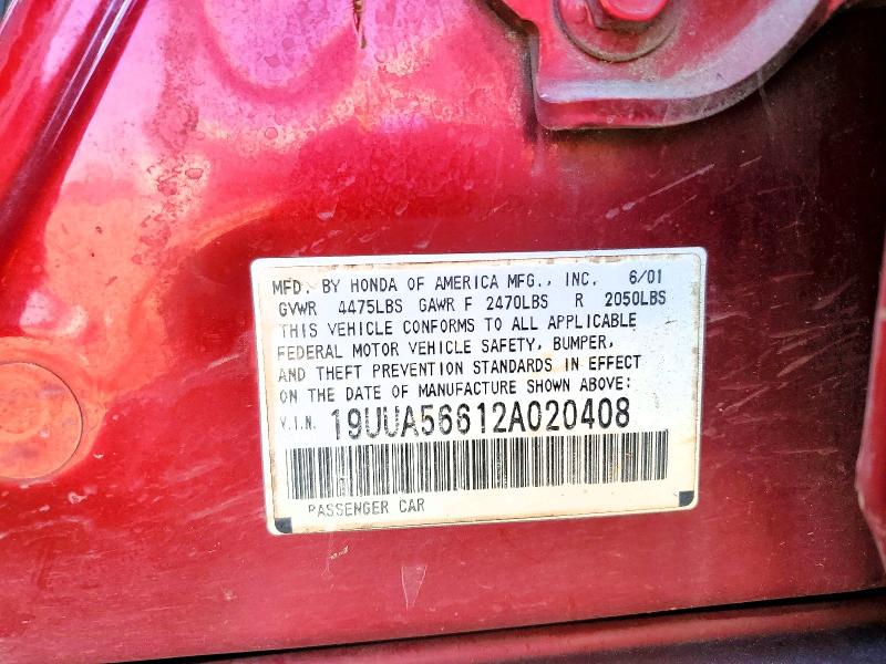 Продажа на аукционе авто 2002 Acura 3.2tl, vin: 19UUA56612A020408, номер лота: 46381556