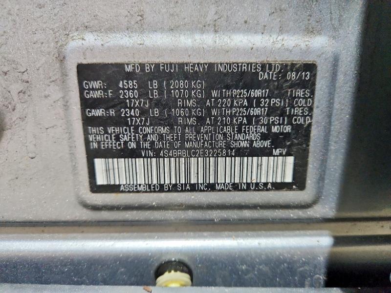 Aukcja sprzedaży 2014 Subaru Outback, vin: 4S4BRBLC2E3225814, numer aukcji: 48268766