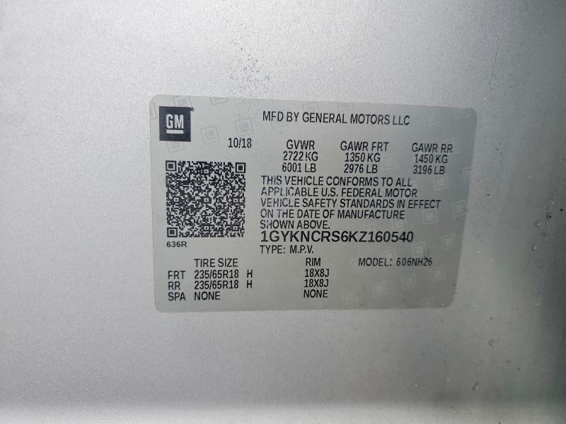 Продаж на аукціоні авто 2019 Cadillac Xt5, vin: 1GYKNCRS6KZ160540, номер лоту: 79667185