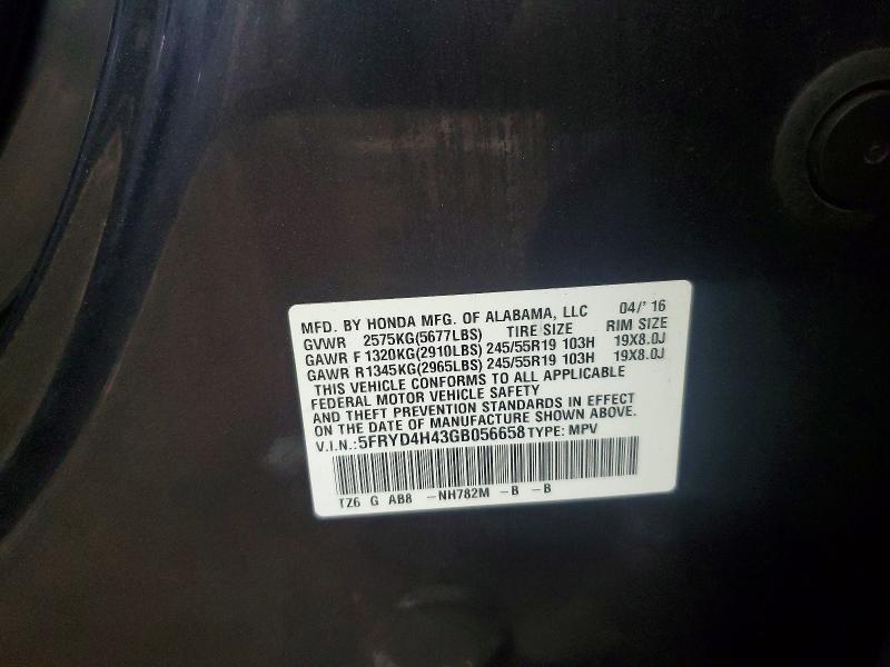 Aukcja sprzedaży 2016 Acura Mdx, vin: 5FRYD4H43GB056658, numer aukcji: 79759515
