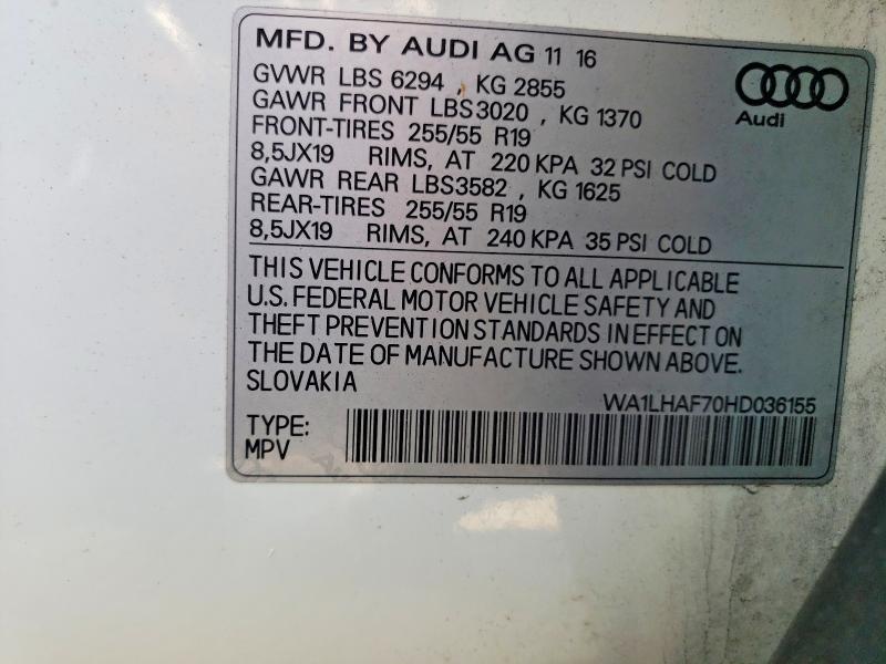Aukcja sprzedaży 2017 Audi Q7, vin: WA1LHAF70HD036155, numer aukcji: 41779336
