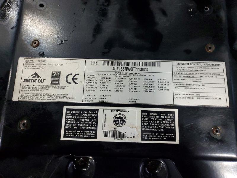 41709526 :رقم المزاد ، 4UF15SNW6FT113823 vin ، 2015 Arctic Cat Arctic Cat مزاد بيع
