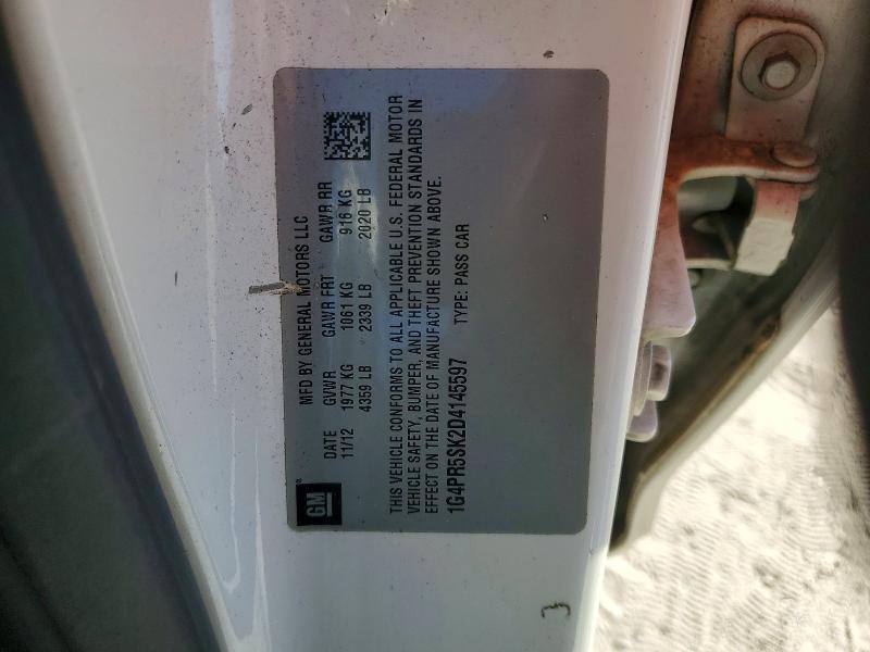 2013 Buick Verano მანქანა იყიდება აუქციონზე, vin: 1G4PR5SK2D4145597, აუქციონის ნომერი: 46958916
