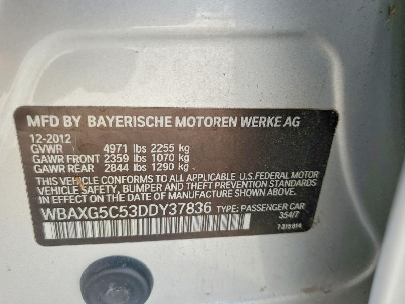 Продаж на аукціоні авто 2013 Bmw 528, vin: WBAXG5C53DDY37836, номер лоту: 79668625